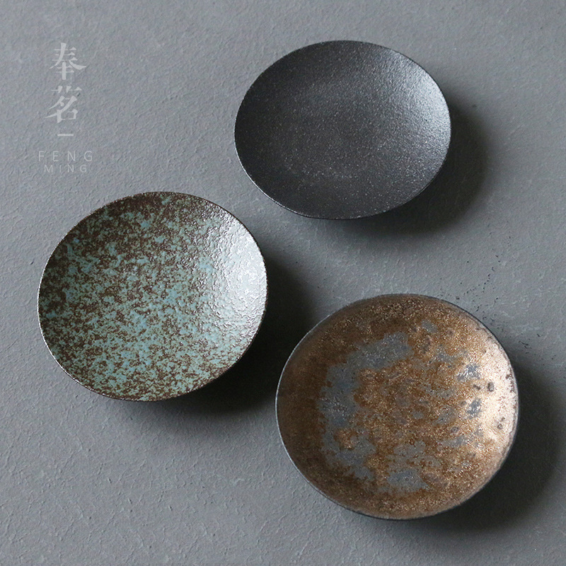 Stoneware Kiln Ceramic Coaster Japanese-style Heat Insulation Anti-slip Mat Tea Cup Mat Kung Fu Tea Ceremony Zero Matching Tea Holder