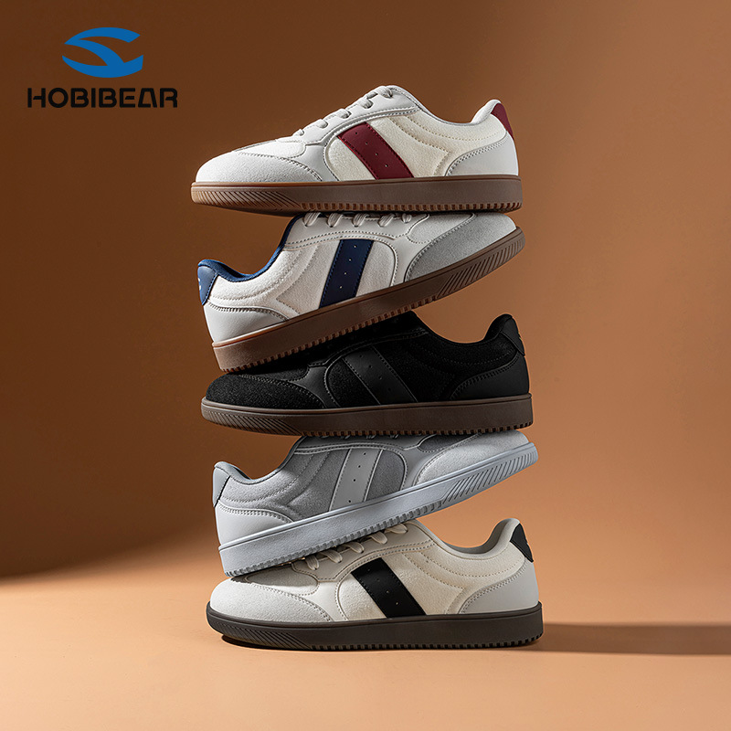 Hobibear Spring and Autumn Retro German Training Shoes Men's Wide-Toe Shoes Versatile Trendy Men's Fashion Casual Sports Sneakers
