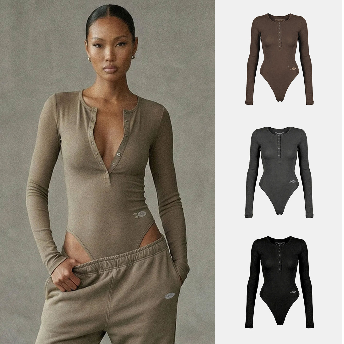 Badblood Bcac Series American-Style Spicy Girl Long-Sleeved Jumpsuit for Women, Niche Sexy Slim-Fit Workwear Jumpsuit