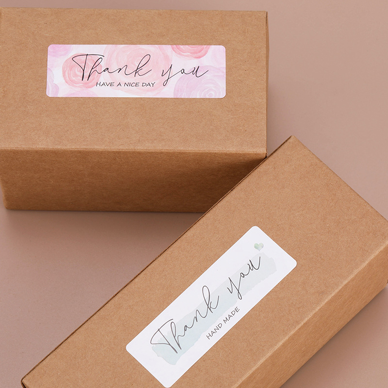 English thank you sticker sticker label outer packaging sealing sticker printing label sticker wholesale