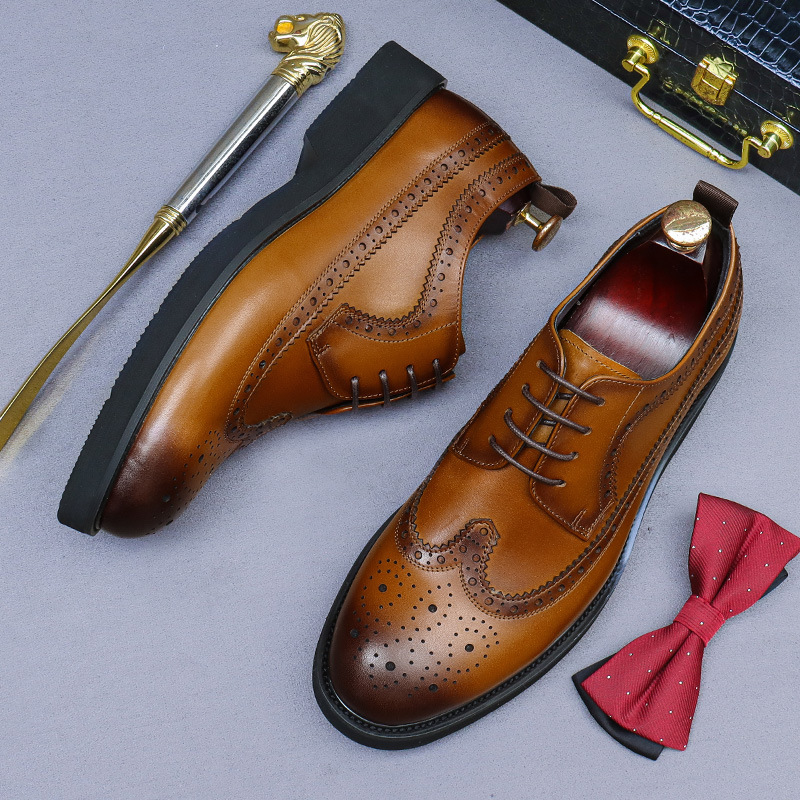 【】Men's Leather Shoes, Height-Increasing Men's Shoes, Genuine Leather Men's Business Shoes, Thick-Soled Formal Shoes, Gentleman's Shoes