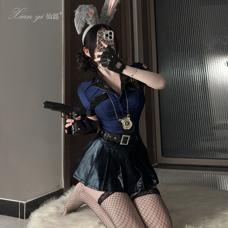 Xianyi Sexy Lingerie Sexy Bunny Police Officer Flirting Stewardess Qqny Halloween Policewoman Cosplay Uniform Temptation 797