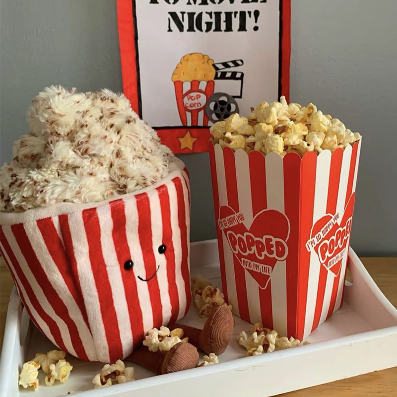 Cute Popcorn Plush Doll, Fun Popcorn Bag, Crossbody Bag, Children's Bag, Doll for Girls