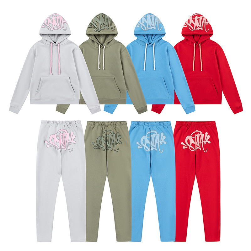 Syna World Tracksuit Trendy High Street Autumn and Winter Fleece-Lined Sports Casual Hooded Sweatshirt and Pants Set