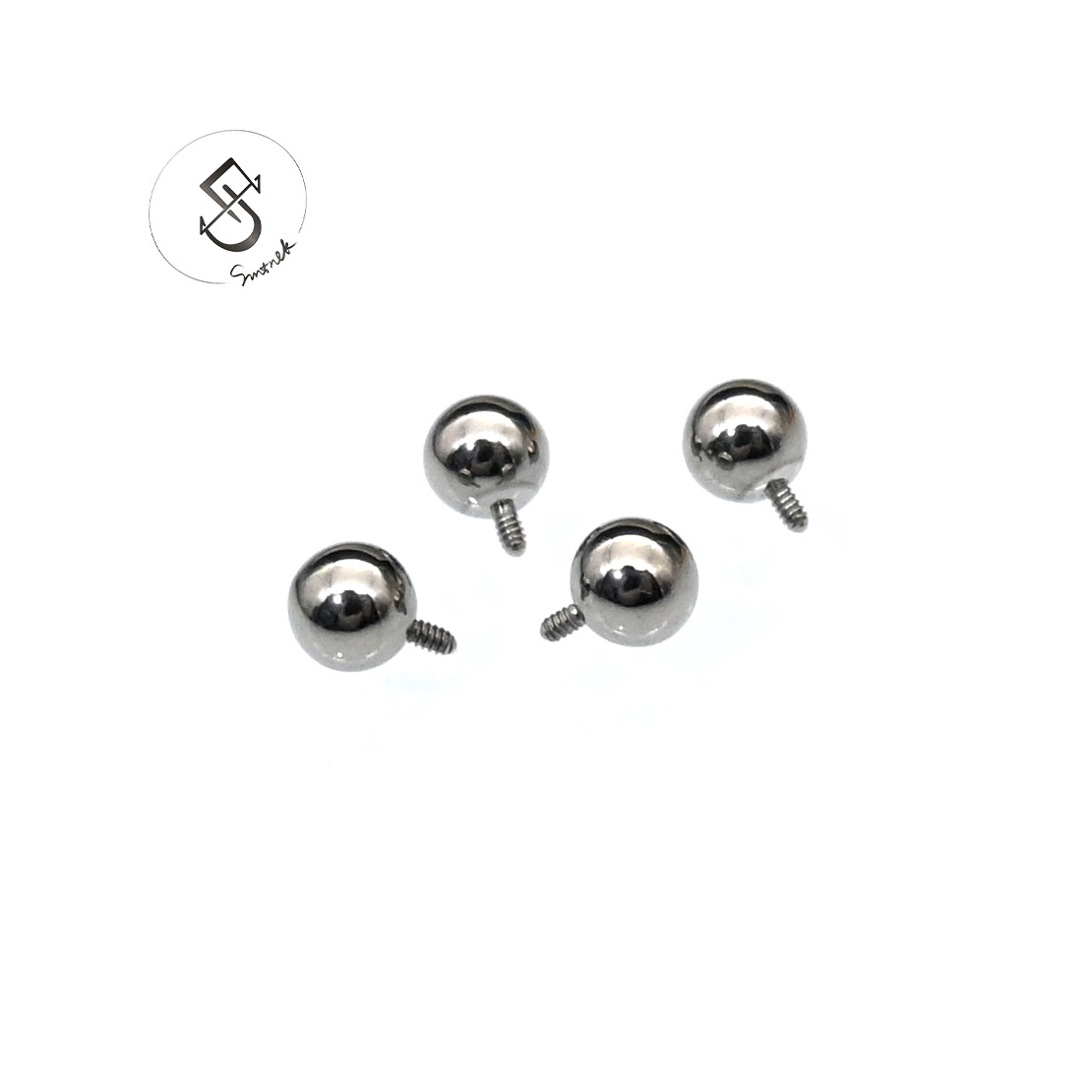 SMTNEK ASTM F-136 Implant Grade Titanium Alloy External Teeth Ball Earring Stud Tongue Stud Lip Stud Adapted Replacement Ball