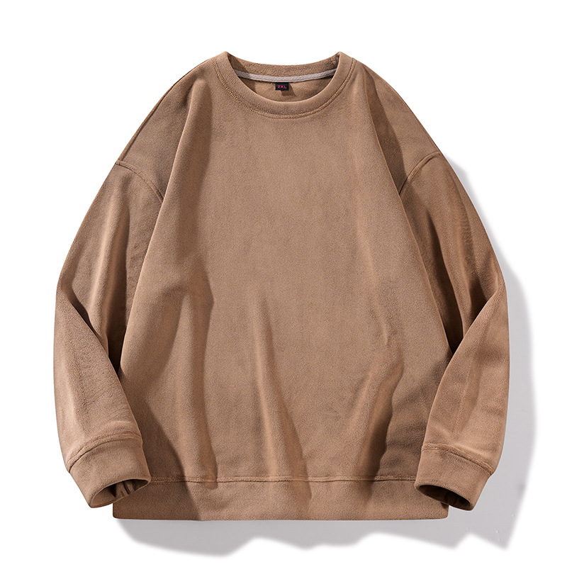 Couple's Sweatshirts Unisex Spring and Autumn Solid Color Fleece Sports Casual T-Shirt Tops Autumn Base Shirt Trendy
