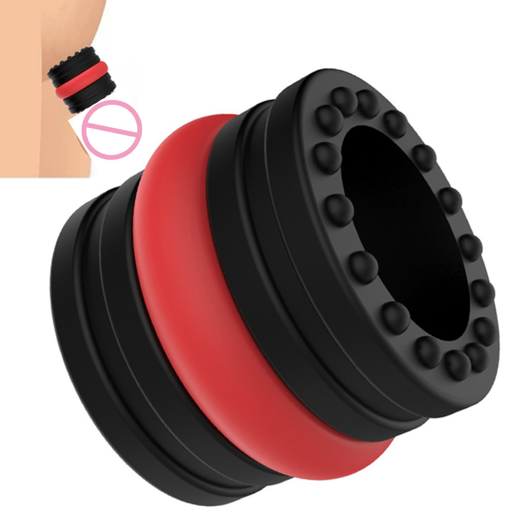 Cylindrical Red Semen-Locking Ring-Shaped Male Iron Man Wearable Semen-Locking Ring Penis Sleeve Adult Products Men's Products