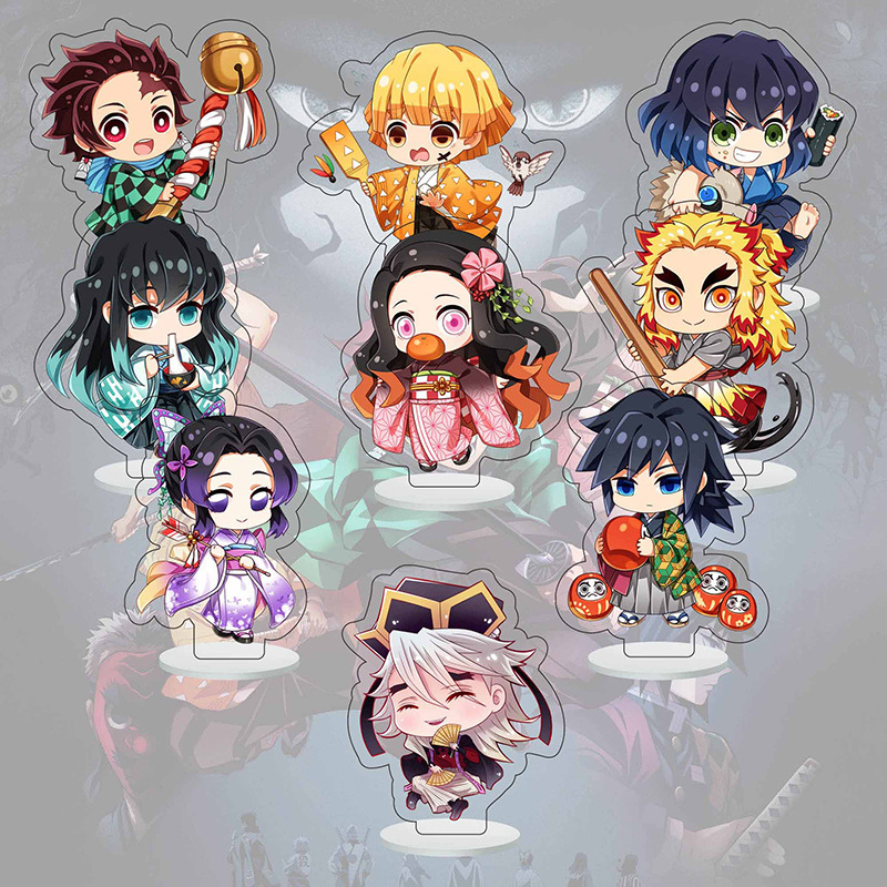 Ghost Extinction Blade Mini Brand Set 9 Set of Transparent Acrylic 6cm Brand Set Creative Student Gift