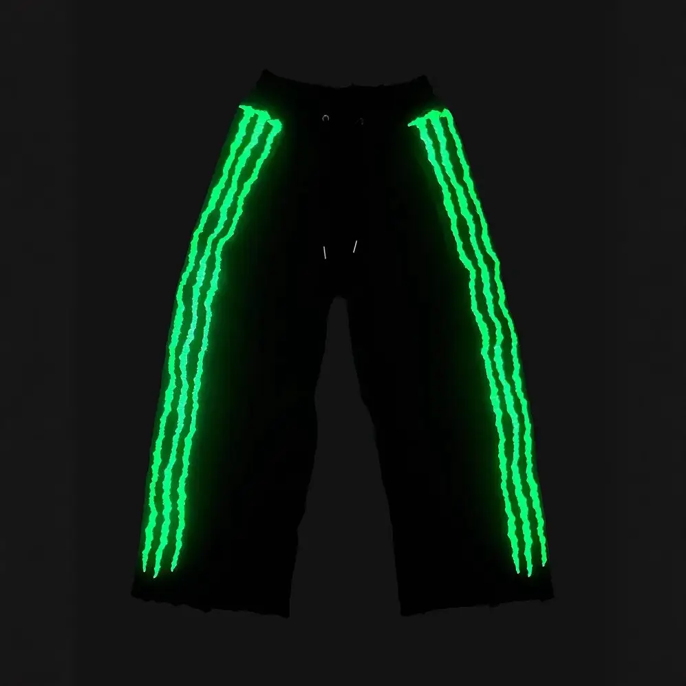 2025 Europe and the United States cross-border claw shape hip-hop street rap fluorescent fun casual loose pants one piece batch
