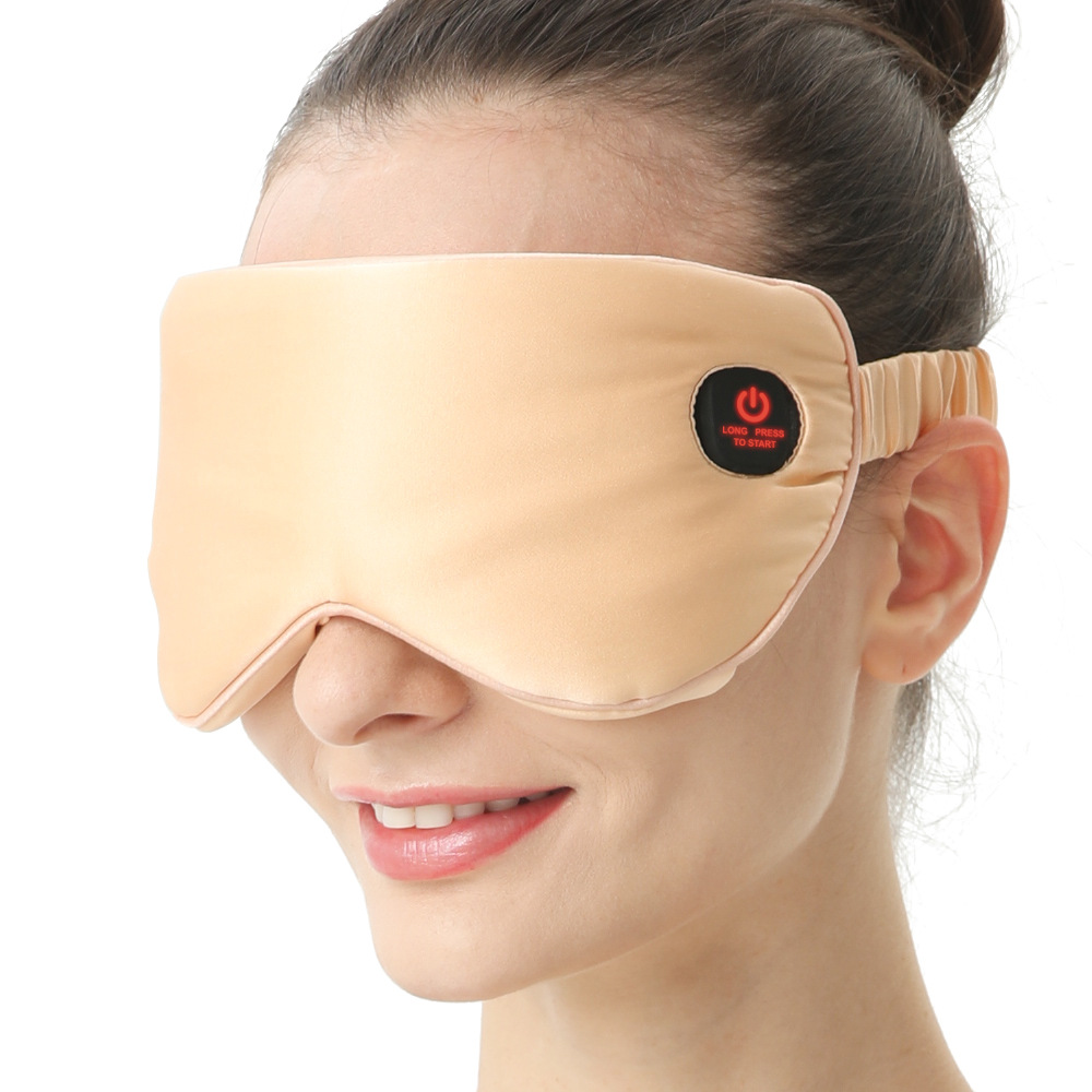 Customized Cross-Border Silk Eye Mask with Adjustable Temperature, Timer, Built-In Battery, USB Wireless Heating, Steam Hot Compress Eye Mask