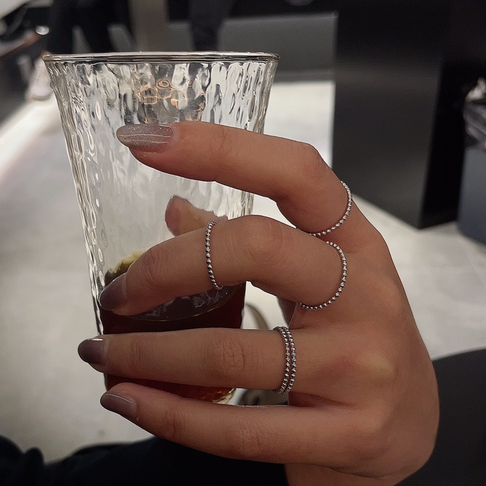 Small Round Bead Fine Ring All-body 925 Sterling Silver Simple Open Ring Stacked and Mashable Open Single Ring for Women 5839Y