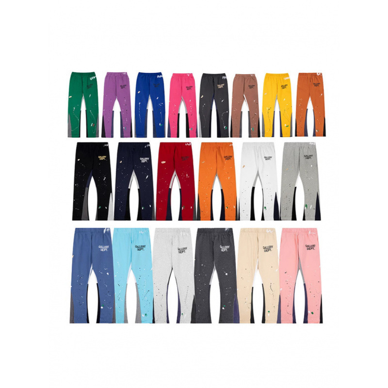 Correct Version Gallery Dept Hand-Painted Splash Ink Stitching Drawstring High Street Casual Sweatpants Slightly Flared Long Pants for Men QC-foto från 1688 på Qualit.ly