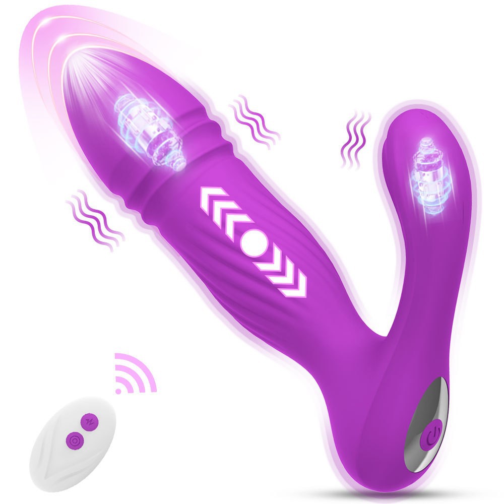 Telescopic Wearable Double-Head 10-Frequency Vibration Telescopic Prostate Massager Masturbation Device Adult Products Wholesale Dropshipping