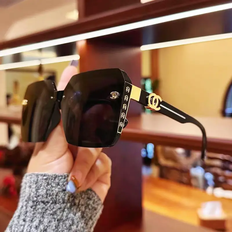 Lvаfgн Sunglasses Women's Anti-Uv High-End Big Face Slim Looking Glasses Outdoor Driving Polarized Sunglasses