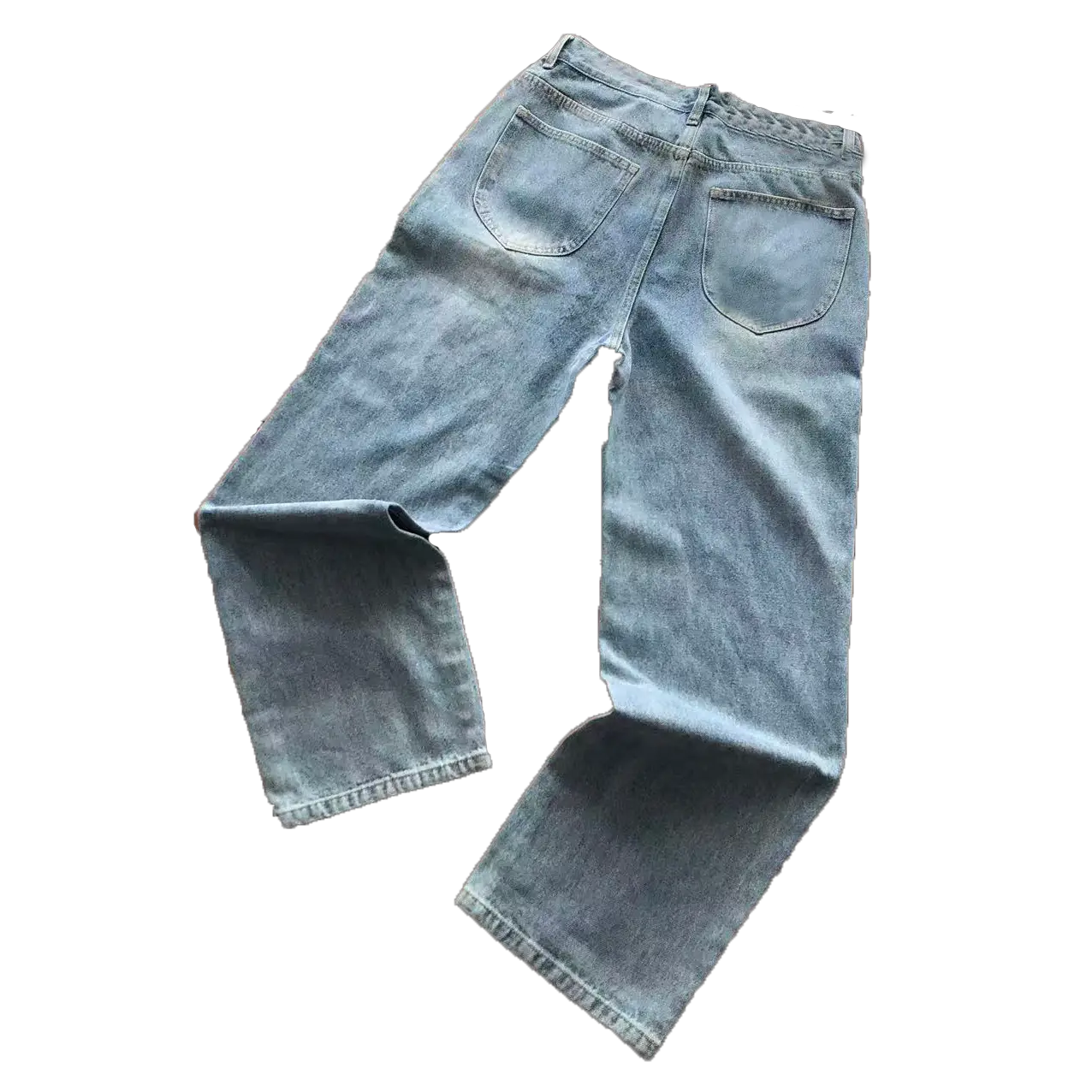 On the Back Waist, Brown Patches and Small Strings, Blue Jeans 55040527