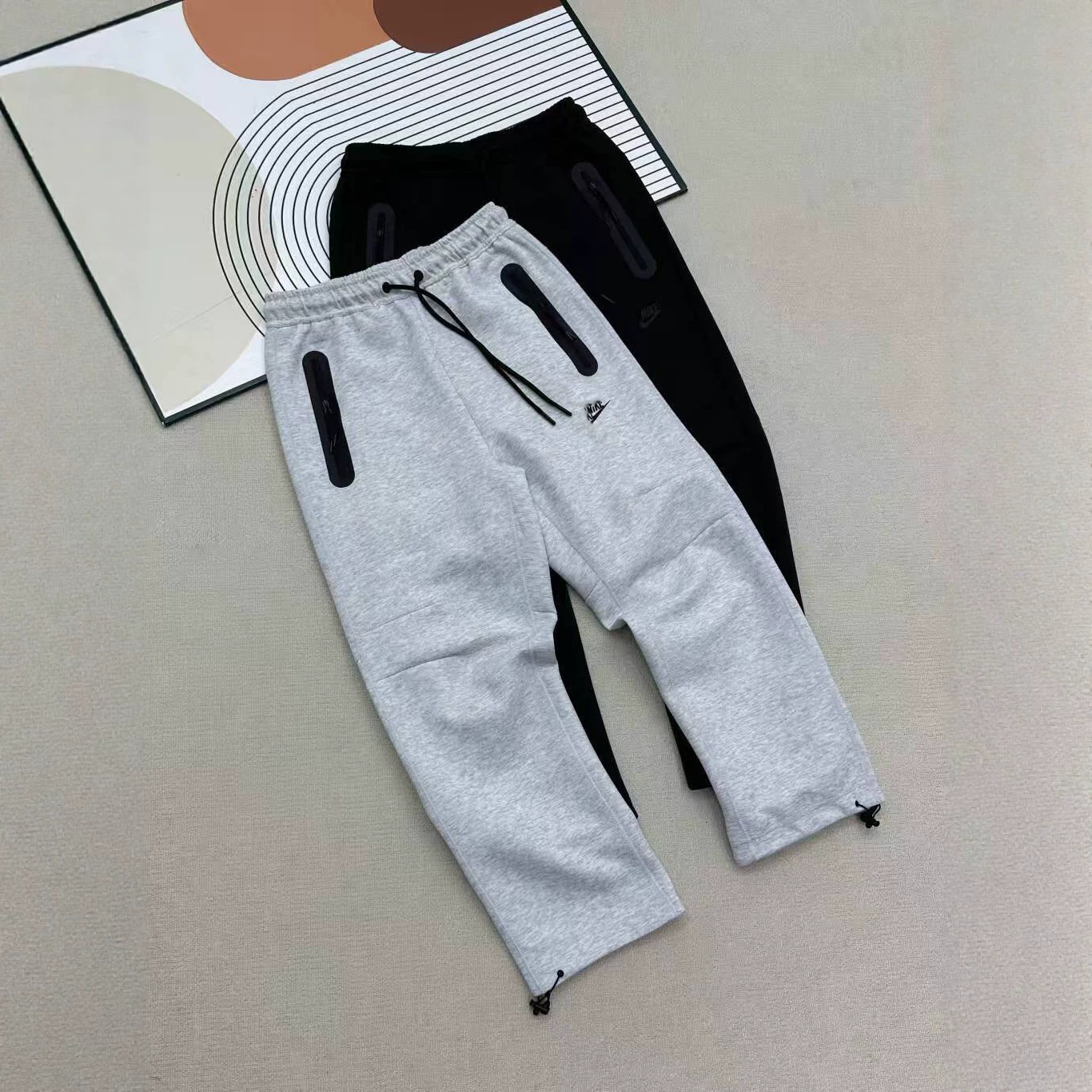 Men's Casual Sports Pants Spring and Autumn New Style Running Sweatpants Training Loose Sports Pants Knitted Long Pants Straight-Leg Popular Model