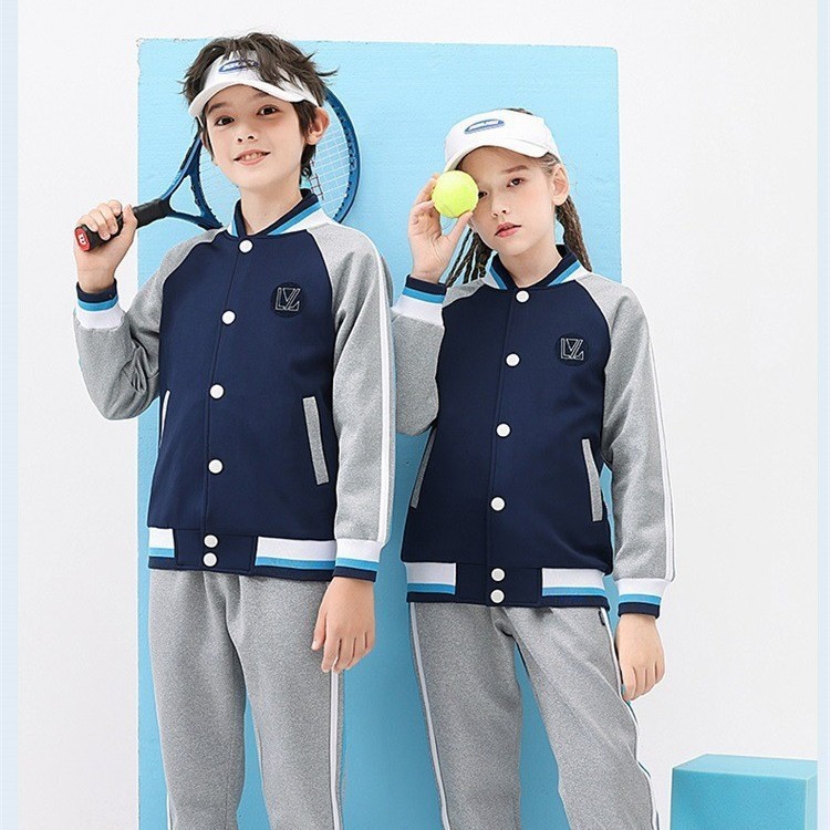 High School and Junior High School Uniform Set British Style Middle School Primary School Student Autumn Class Uniform Set Baseball Uniform Trendy Delivery