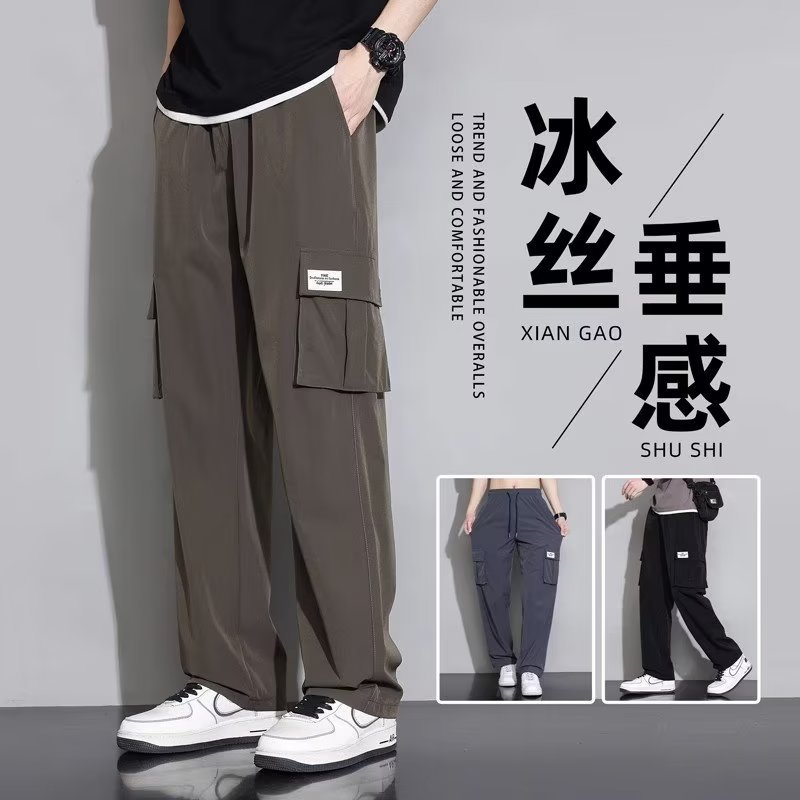 Ice Silk Crock Pants Men's Summer Thin All-Match Straight Pants Trendy Brand Men's Pants Dape Sports Casual Pants