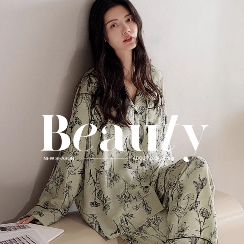 Cross-Border Popular Korean-Style Princess-Style Casual Pajamas for Women, Spring and Autumn Long-Sleeved Cute and High-End Home Wear That Can Be Worn Outside