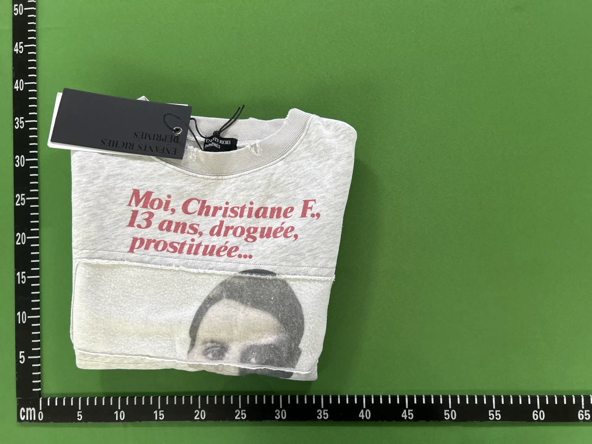OG GRAILERD 18AW Christane F Christina Flower Grey Portrait Printed Hoodie