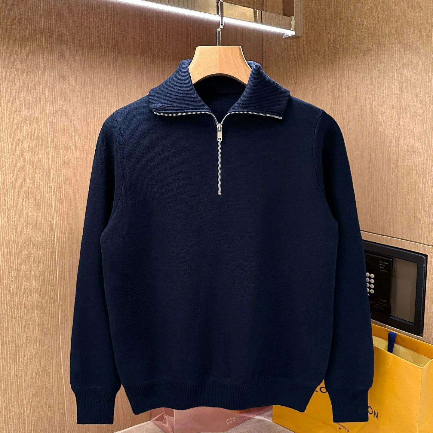 American-Style High-Neck 2025 Autumn and Winter Fashion Zipper Casual Loose Versatile Retro Knit Sweater Jacket High-End Sweater QC-foto från 1688 på Qualit.ly