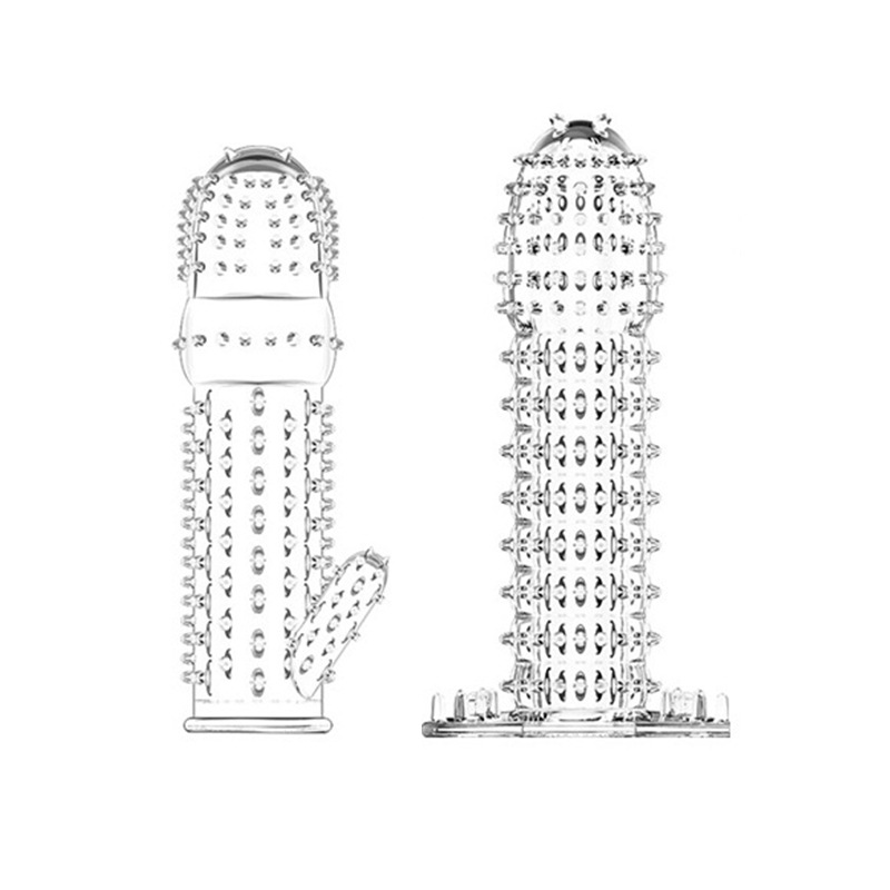 Men's Spiny Mace Quality Thin Cover Transparent Bold Lengthened Crystal Cover Penis Cover Adult Sex Goods