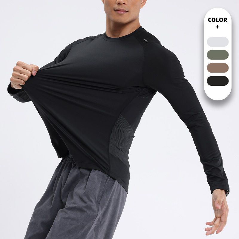 Dijia Running Quick-drying Clothes Long-sleeved T-shirt Men's Basketball Training Elastic Fitness Clothes Sports Cycling Climbing Sweat Clothes