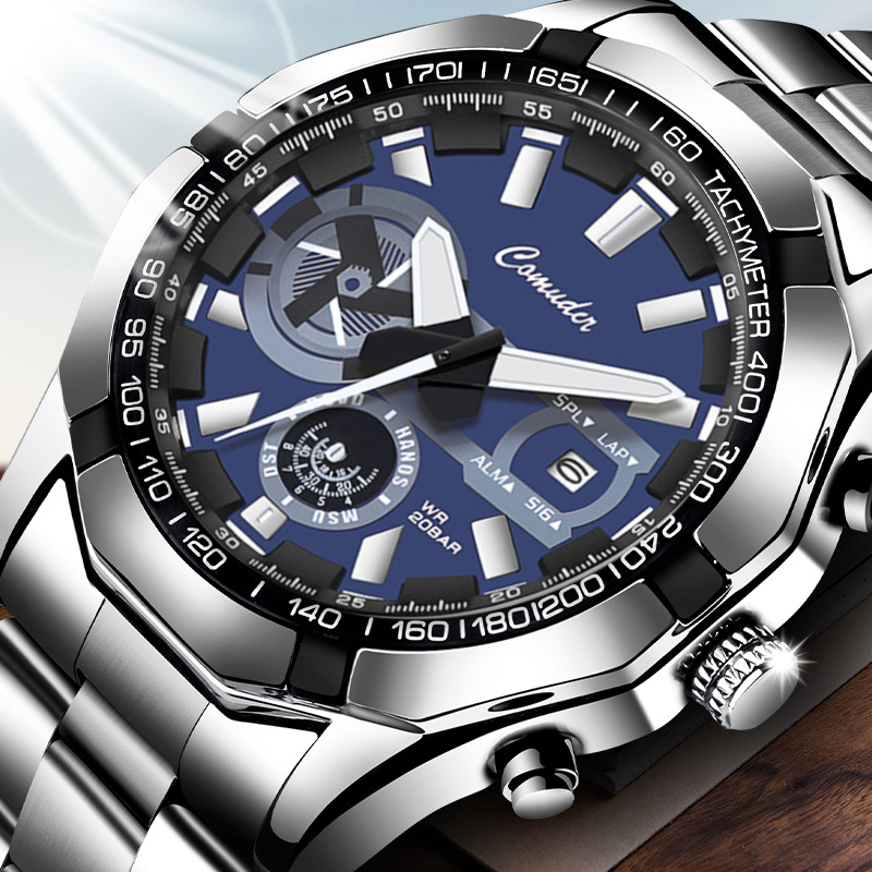 One-piece delivery men's watch men's calendar waterproof luminous sports tide TikTok fast hand AliExpress cross-border large dial