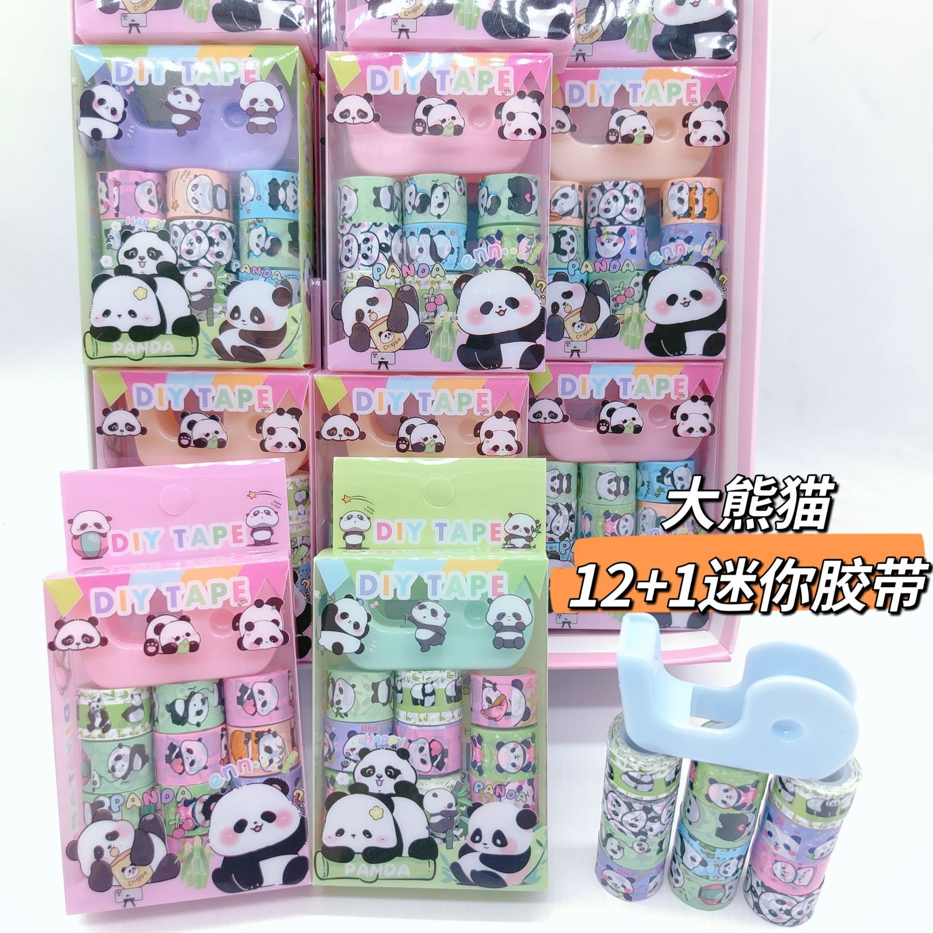 New giant panda 12 into mini and paper tape diy glue paper seat hand account stickers suit wholesale student hand account