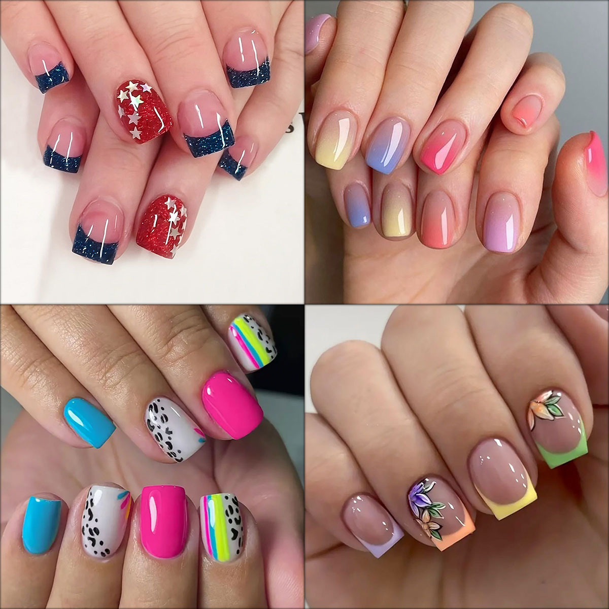 Foreign Trade Style Fresh and Sweet Mixed and Matched Wearable Nail Tips, Detachable Nails, Whitening Effect, Finished Products Wholesale