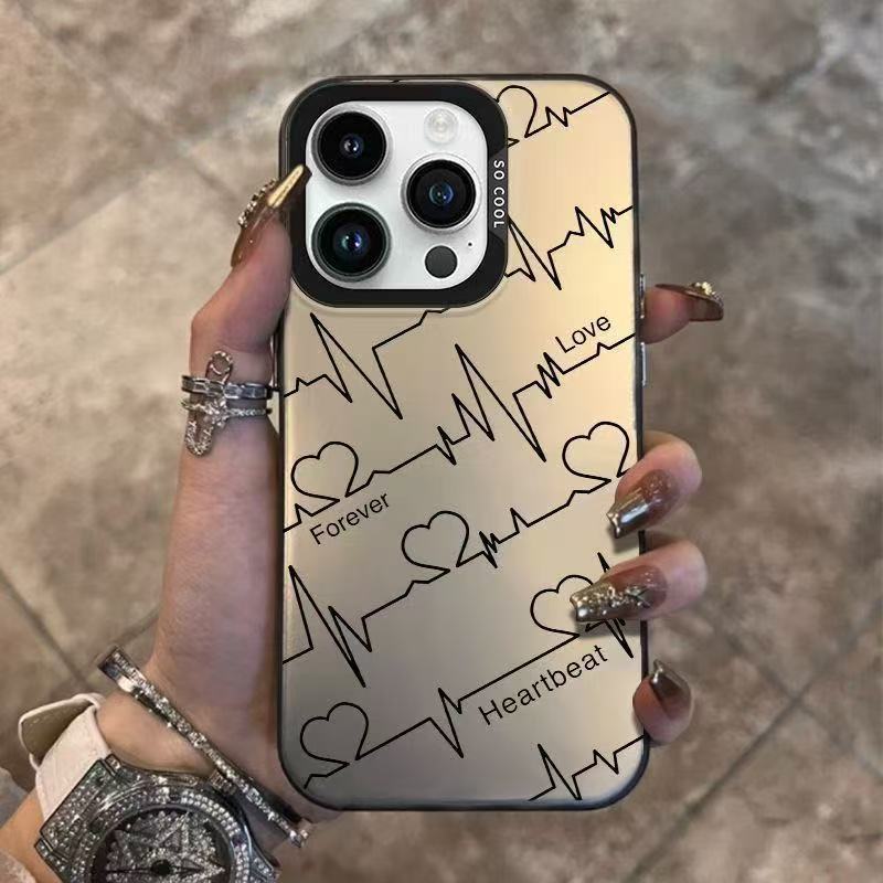 Love Electrocardiogram Suitable for Apple 17Promax Mobile Phone Case Personalized Vitality Case Iphone16/15/14 European and American 13