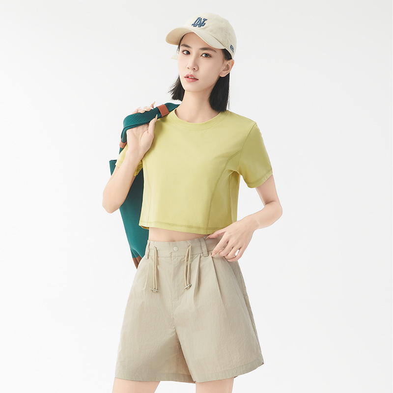 Women's Summer Sports Short-sleeved T-shirt Girls' Navel Short Quick-drying Yoga Clothes Lightweight Breathable Fitness Tight Clothes