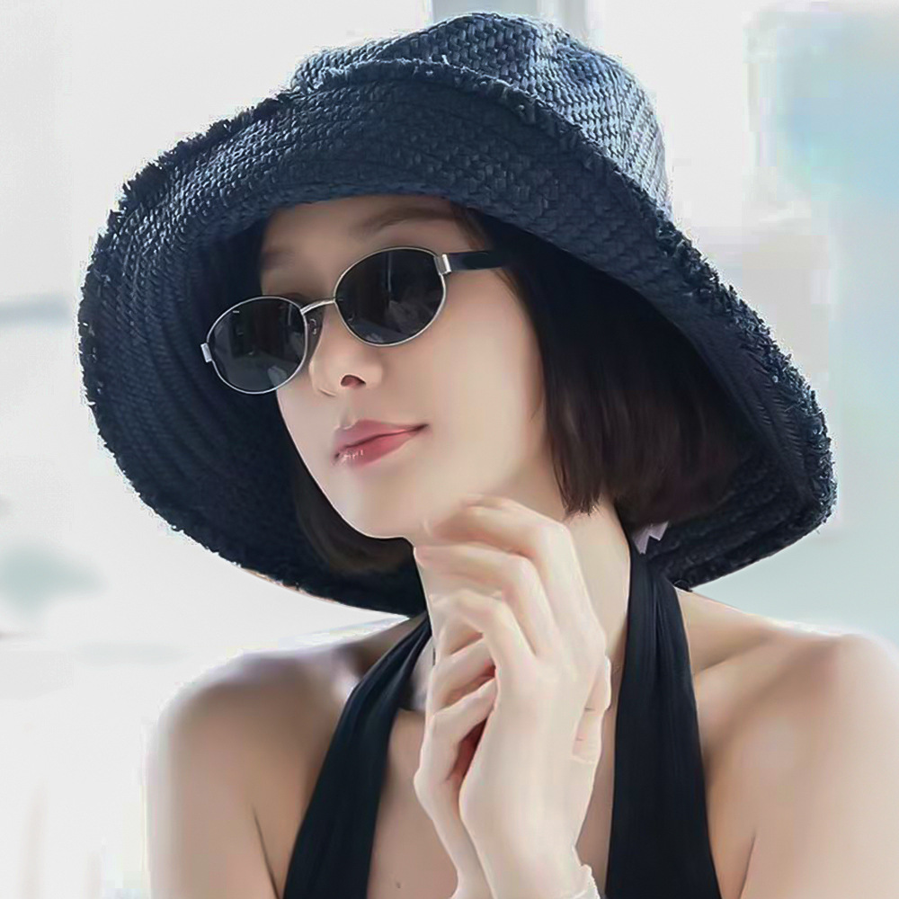New style metal sunglasses ladies high-end sense retro small frame oval old money wind Y2K sunglasses UV protection