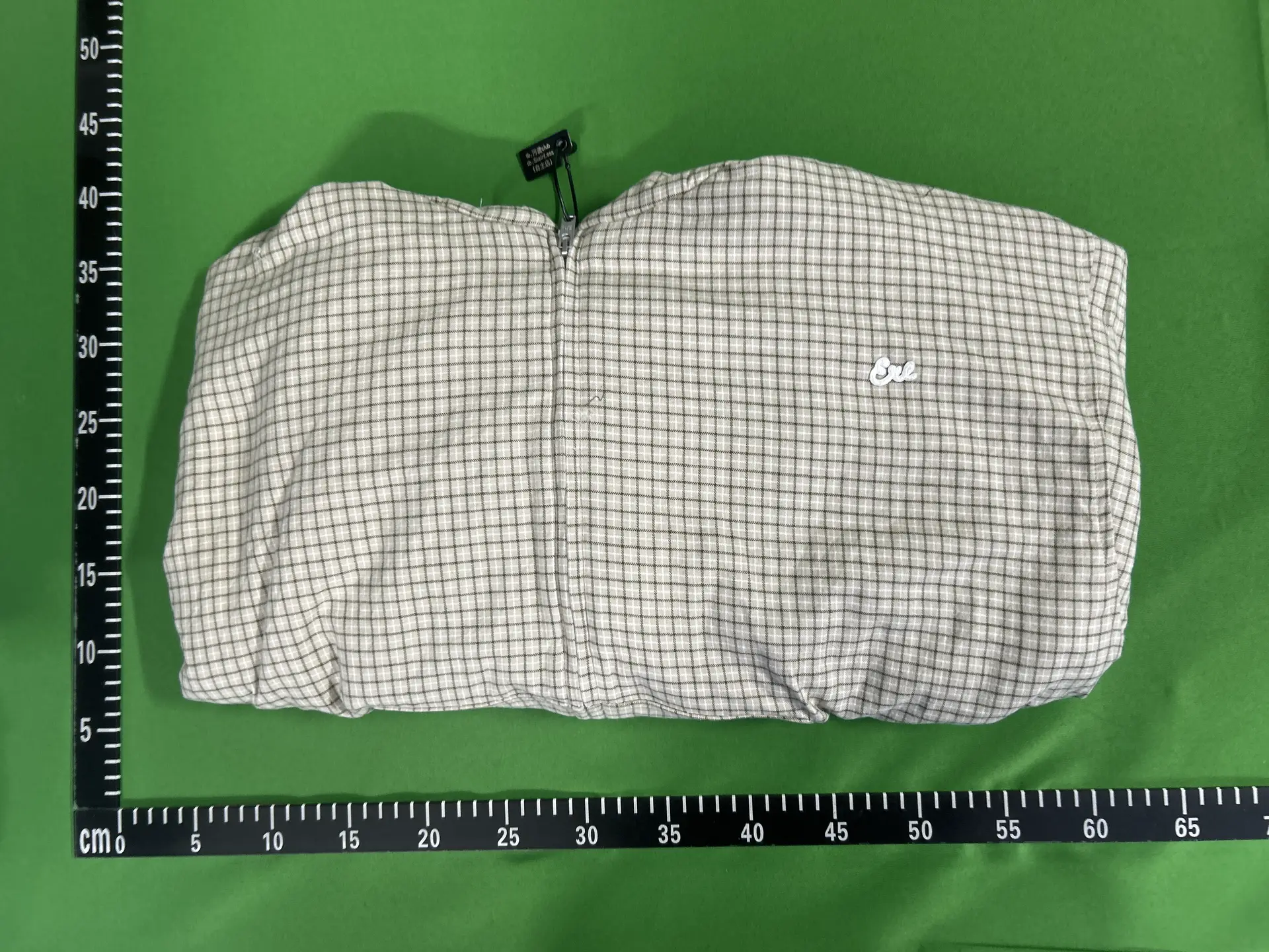 ERL style beige checkered street retro loose autumn and winter unisex hooded zipper silhouette jacket jacket
