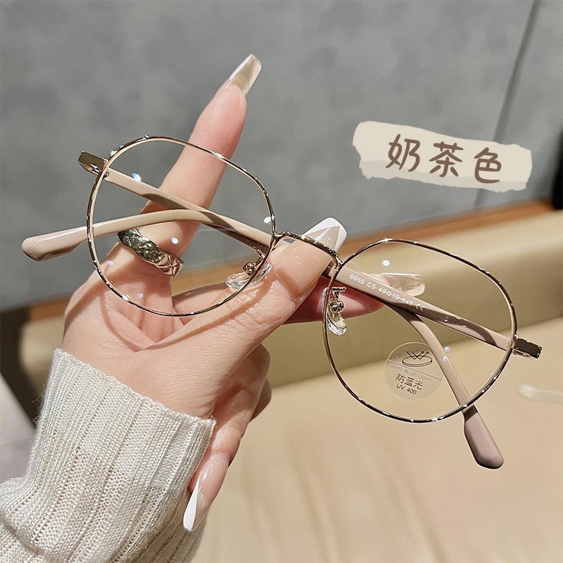 New metal tide gold wire polygon Danyang glasses frame ultra light plate myopia glasses women's glasses frame wholesale