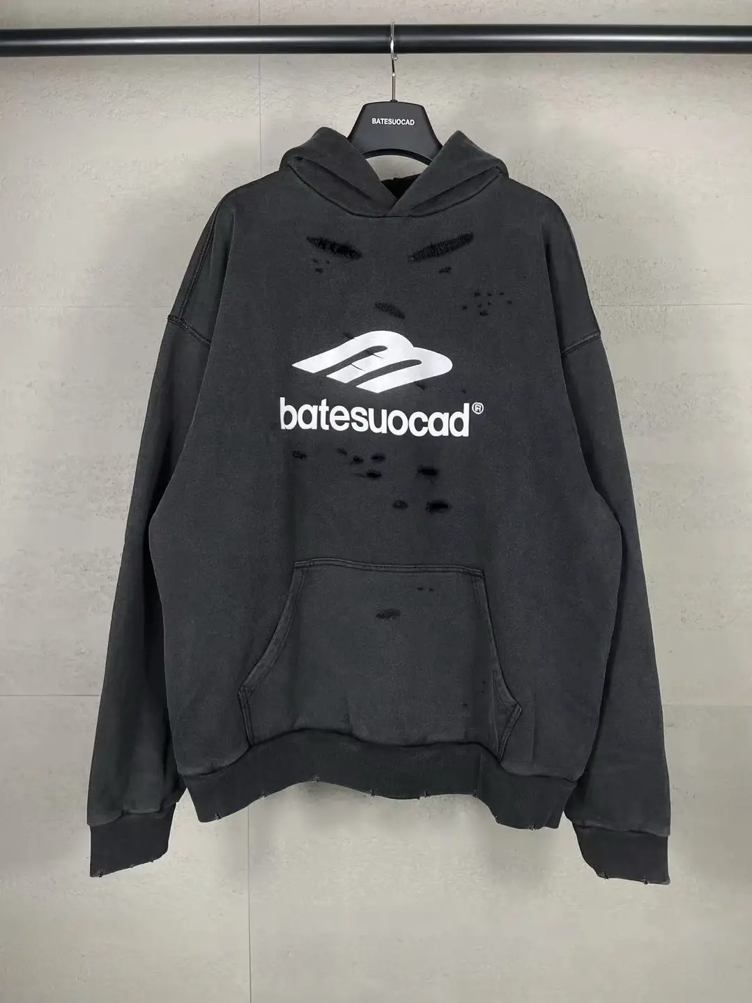 Batesuocad 25S Winter New Printed Loose Os Letter Couple Style Terry Hoodie Sweatshirt Trendy