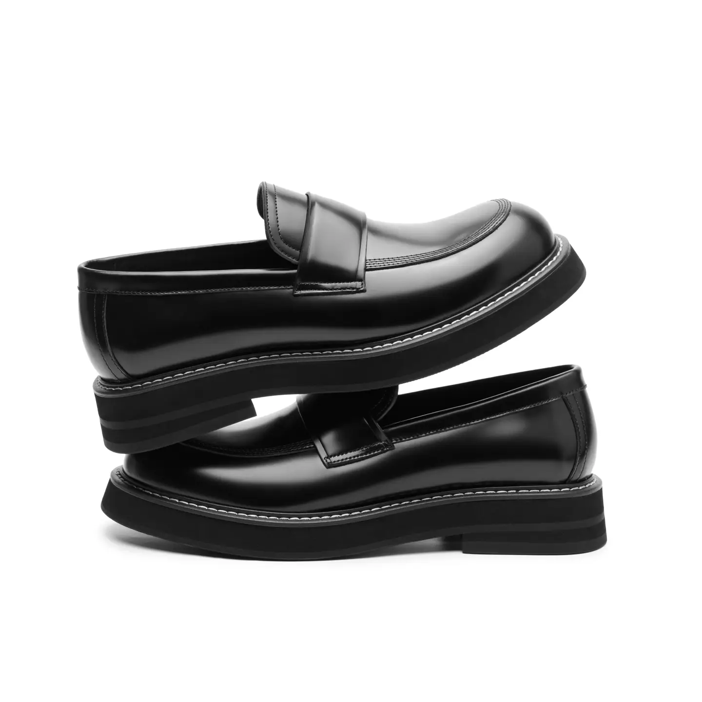 Deserto First Layer Cowhide Glossy Lambskin Lining Work Clothing Increased Plaid Casual Loafers Leather Shoes for Men and Women