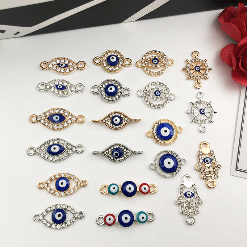 1 Devil's Eye Point Drill Double Hole Eye Ship Rudder Bracelet Bracelet Necklace Pendant DIY Jewelry Necklace Bracelet