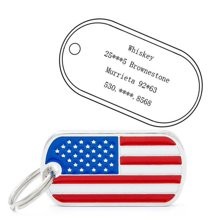 American Dog Tag Zinc Alloy Collar Pet Cat Supplies Laser Engraving Identity Manufacturer Necklace Direct Supply for Cats