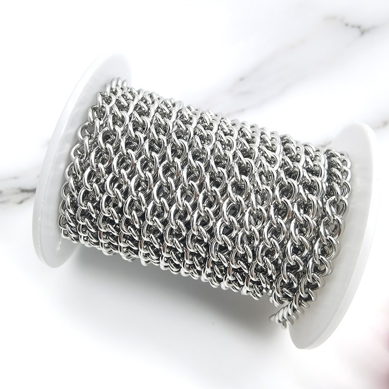 Stainless Steel Necklace Decorative Chain Base Chain Fashion Popular Wide Chain DIY Necklace Bracelet Jewelry Chain diy