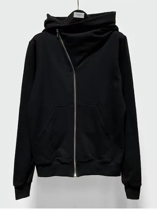 Dark Ro Style Classic Wizard Hat Fleece Cardigan Diagonal Zipper Hooded Sweatshirt High Street Ribbon Jacket Unisex