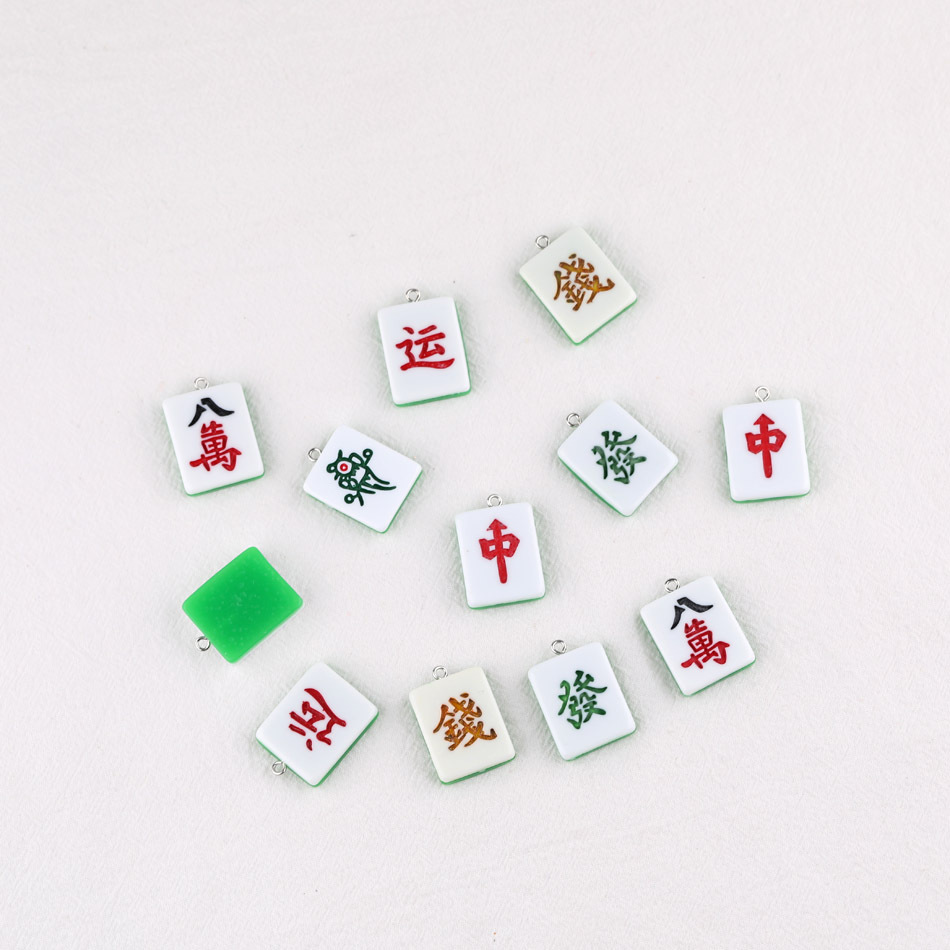 Resin simulation mahjong pendant diy homemade cream glue mobile phone shell hairpin creative jewelry material accessories