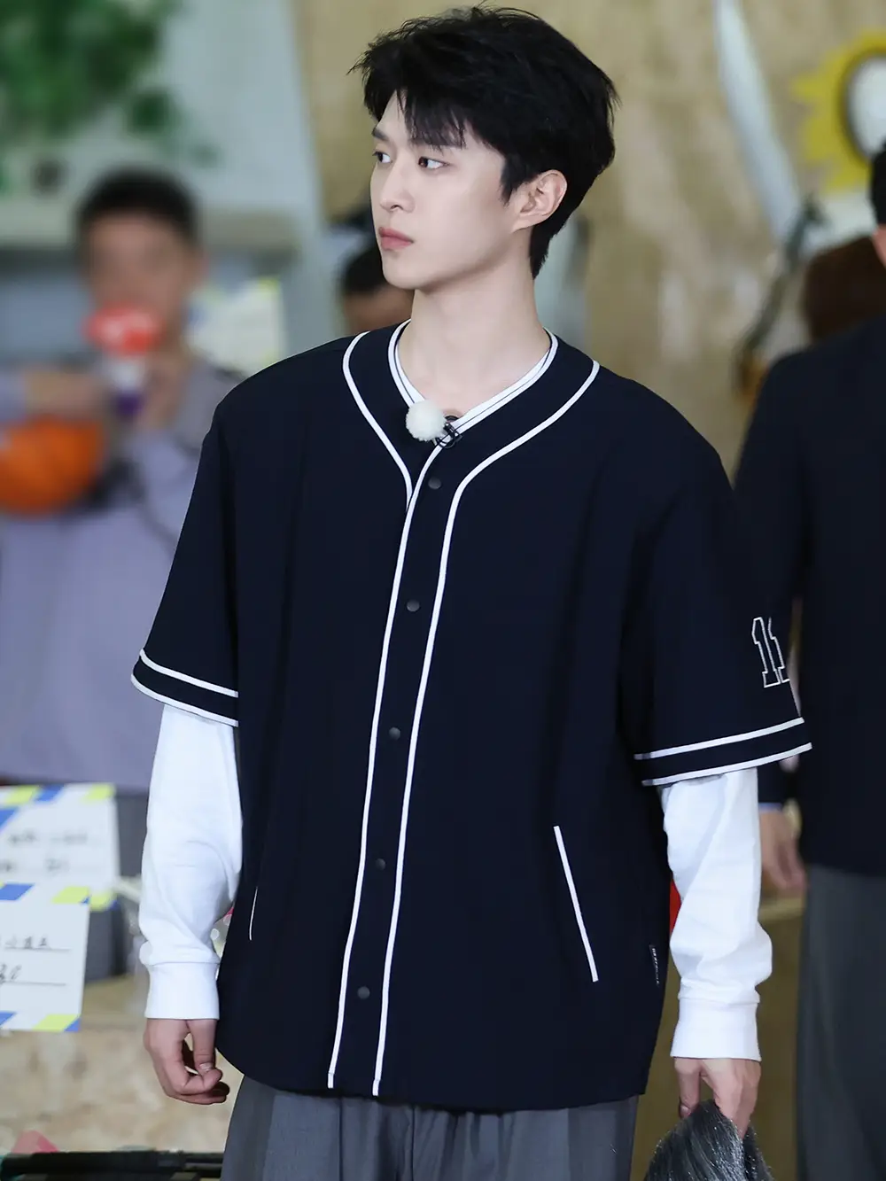 Fan Chengcheng Celebrity Style Seersucker Casual Wrinkle-Resistant Loose No-Iron Short-Sleeve Youthful Campus Work Clothing Baseball shirt