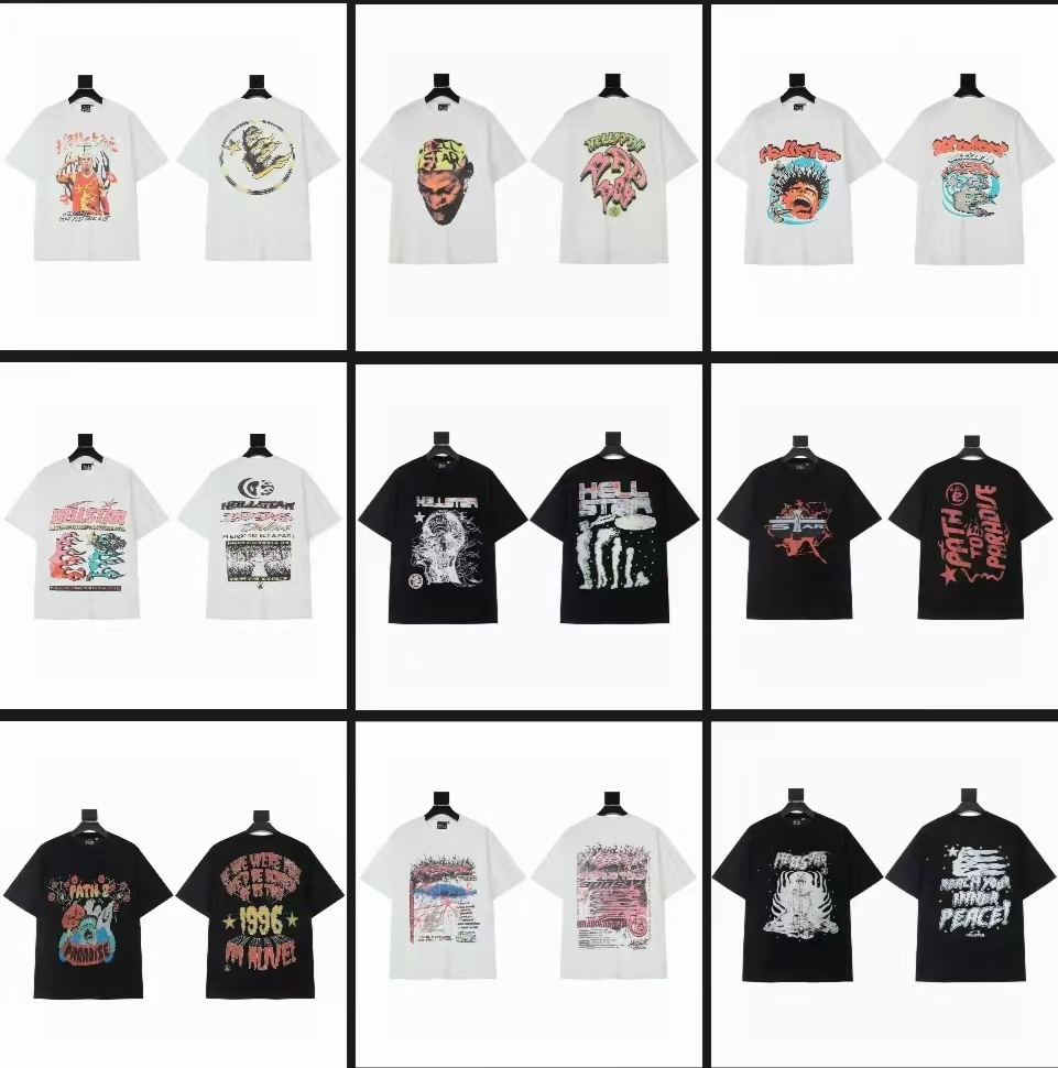 Trendy Hell Ins Retro Star Digital Tops Unisex Casual Trendy Pure Cotton Hip-Hop Short-Sleeve T-Shirt
