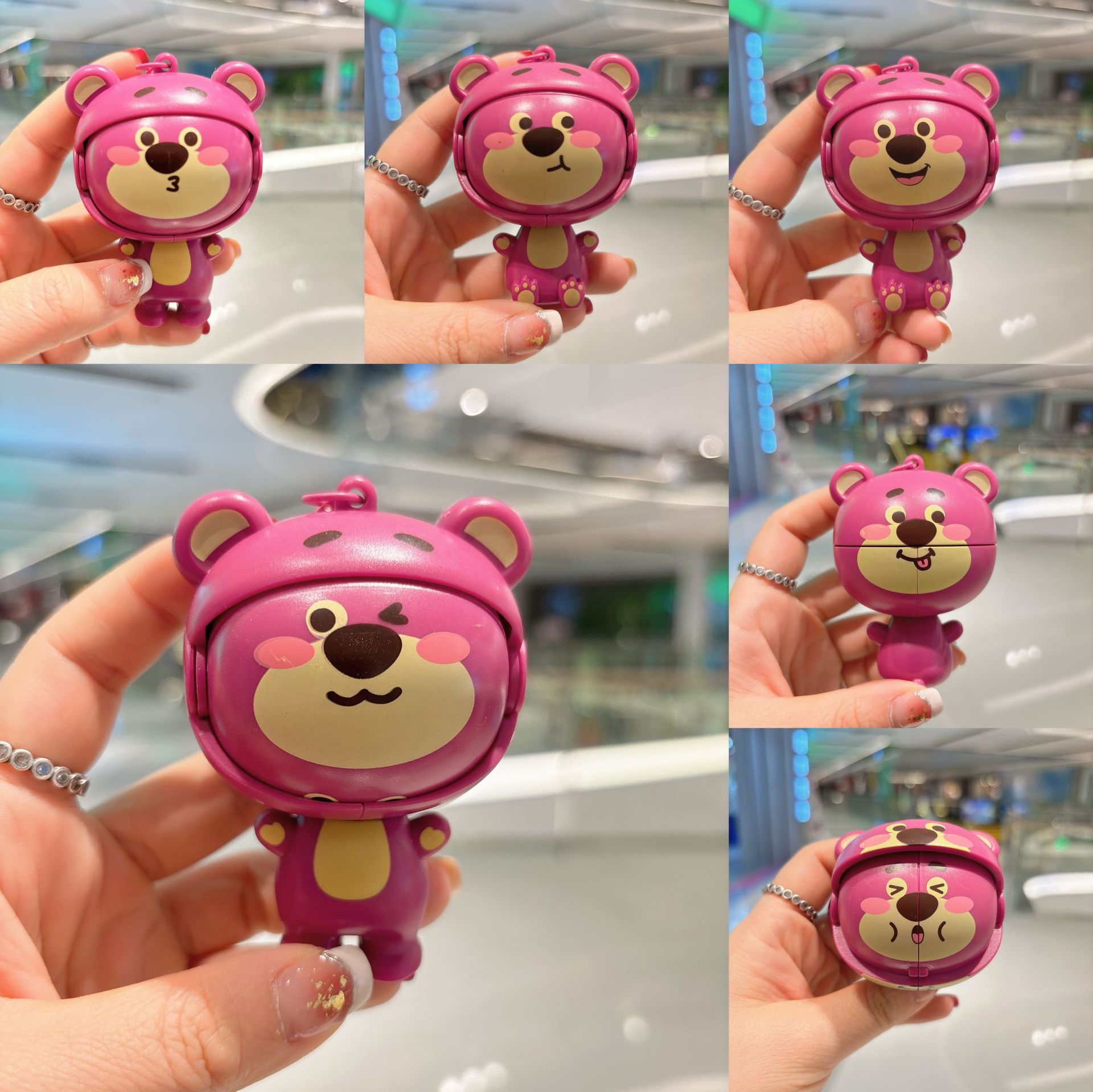 Net red creative Beijing opera face-changing expression package wream walking decompression doll key chain schoolbag pendant gift wholesale