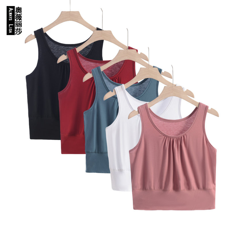 Modal Women's Short Vest Strapless High Waist Navel Slimming Yoga Exercise Slim-fit plus size Base Sling Chest Wrapping