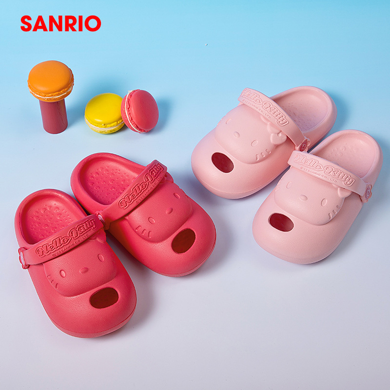 [70% discount] Hello Kitty Toe Anti-collision Children's Slippers Summer Indoor Non-slip Cartoon Swimming Cave Shoes Soft