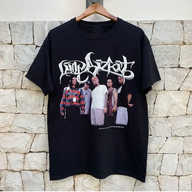 Limp Bizkit Soft Rock Band European and American Metal Rock High Street Fog Short-Sleeved Unisex Trendy Drop Shoulder T-Shirt