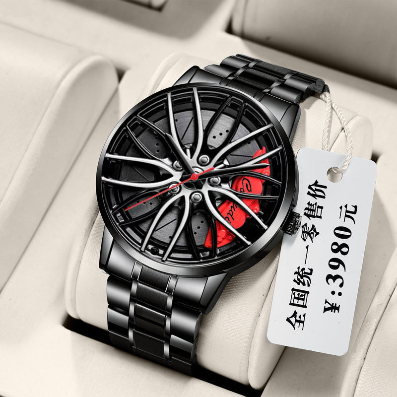 Cross-border Automatic Movement Watch Men's Hollow Wheel Hub Business Waterproof Non-mechanical Watch 2022 New Foreign Trade