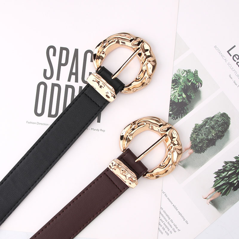 Cool matching belt female Korean fashion personality student decorative belt trend ladies concave-convex metal buckle belt wholesale